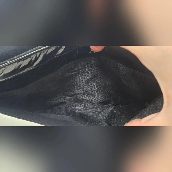 Vintage Eel Skin Black Elegant Exotic Envelope Clutch Crossbody Gold Hardware - Picture 10 of 16